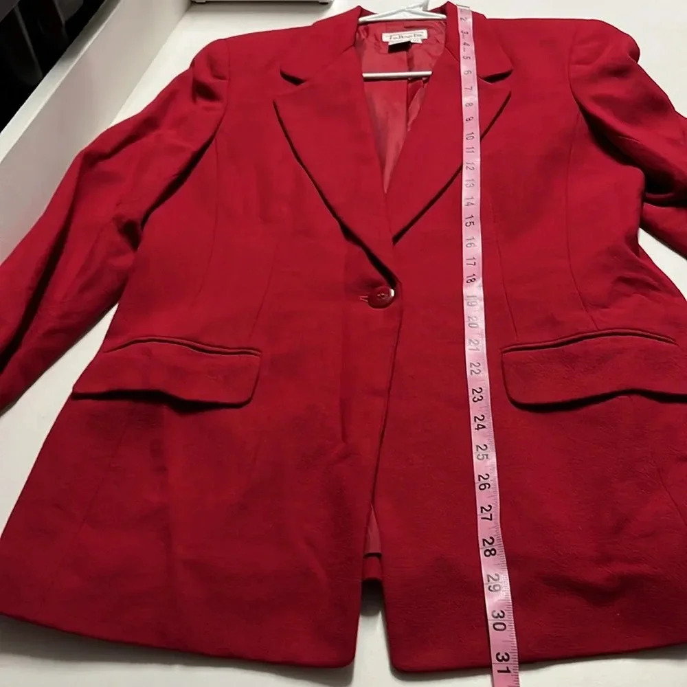 Imperfect 1980s vintage wool blazer Talbots size 10 100% wool blazer‎ cherry red - Picture 6 of 15